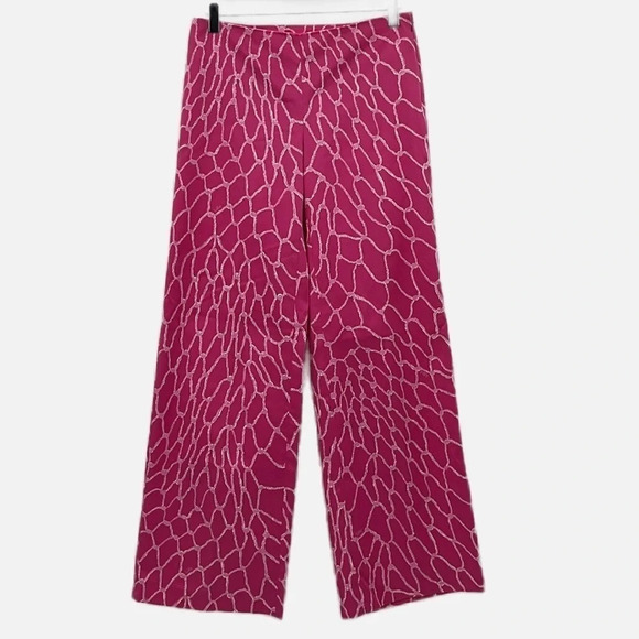 Lilly Pulitzer Falling Off The Grid Pink Wide Leg Pants - Size 2 - Picture 1 of 8